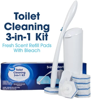 3-in-1 Toilet Cleaning Starter Kit Great Value 3-in-1 Toilet Cleaning Starter Kit Great Value