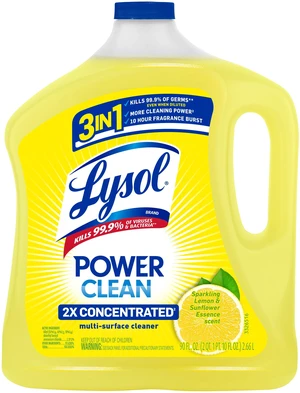 Lysol 2X Concentrated Multi-Surface Disinfectant Floor Cleaner, All Purpose Cleaner for Mopping, Bathroom & Kitchen, Lemon & Sunflower, 90 fl oz Lysol 2X Concentrated Multi-Surface Disinfectant Floor Cleaner, All Purpose Cleaner for Mopping, Bathroom & Kitchen, Lemon & Sunflower, 90 fl oz