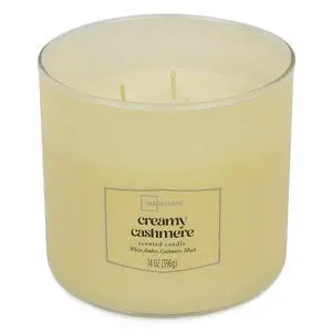 Mainstays Textured Wrapped 3-Wick Candle, Creamy Cashmere, 14 Ounce Mainstays Textured Wrapped 3-Wick Candle, Creamy Cashmere, 14 Ounce