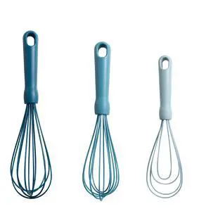 Mainstays 3-Piece Silicone Whisk Set, 10.5"/10.4"/9.6" L, Blue Color Mainstays 3-Piece Silicone Whisk Set, 10.5"/10.4"/9.6" L, Blue Color