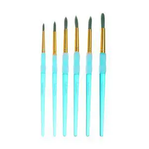 Hello Hobby Round Synthetic Bristle Art Brushes (6 Pack), Age Group 3+ Hello Hobby Round Synthetic Bristle Art Brushes (6 Pack), Age Group 3+