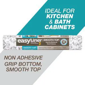 Smooth Top EasyLiner Shelf Liner, Grey Damask 12" x 10' Roll Smooth Top EasyLiner Shelf Liner, Grey Damask 12" x 10' Roll