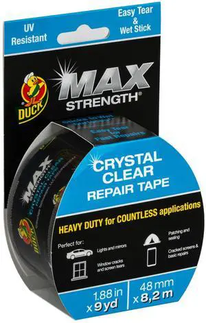 Duck Max Strength Crystal Clear 1.88 in. x 9 yd. Repair Tape Duck Max Strength Crystal Clear 1.88 in. x 9 yd. Repair Tape