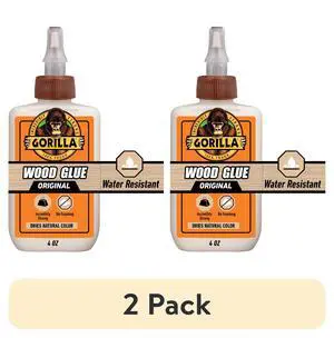 (2 pack) Gorilla Wood Glue Natural Wood Color, 4 ounce Bottle (2 pack) Gorilla Wood Glue Natural Wood Color, 4 ounce Bottle