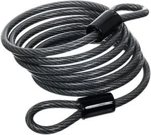 Hyper Tough 6 ft Braided Steel Security Cable, Vinyl Coated Open Loop Cable Lock, 1/4 in. Diameter, Weather Resistant Hyper Tough 6 ft Braided Steel Security Cable, Vinyl Coated Open Loop Cable Lock, 1/4 in. Diameter, Weather Resistant