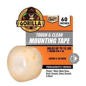Gorilla Tough & Clear Double-Sided Mounting Tape, 60" Roll-1 Pack/ Model 6065201, New Gorilla Tough & Clear Double-Sided Mounting Tape, 60" Roll-1 Pack/ Model 6065201, New