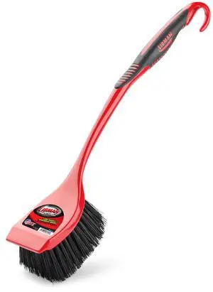 Libman High Power Red and Black Long Handle Scrub Brush 3.75 Inch Width Libman High Power Red and Black Long Handle Scrub Brush 3.75 Inch Width