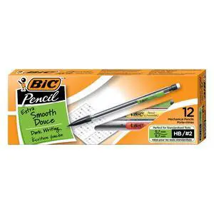 BIC Xtra-Smooth Mechanical Pencils with Erasers, Medium Point (0.7mm), 12-Count Pack, Bulk Mechanical Pencils for School or Office Supplies BIC Xtra-Smooth Mechanical Pencils with Erasers, Medium Point (0.7mm), 12-Count Pack, Bulk Mechanical Pencils for School or Office Supplies