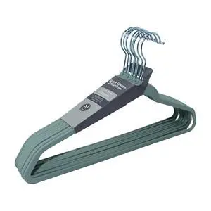Better Homes & Gardens Rubber Hangers, Non-Slip Clothing Hangers, 10 Pack, Green River, Rubberized Better Homes & Gardens Rubber Hangers, Non-Slip Clothing Hangers, 10 Pack, Green River, Rubberized