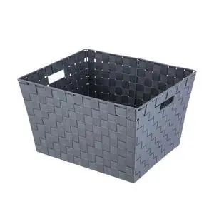 Mainstays Medium Gray Woven Fabric Decorative Storage Basket, 13 in x 8 in x 10 in Mainstays Medium Gray Woven Fabric Decorative Storage Basket, 13 in x 8 in x 10 in