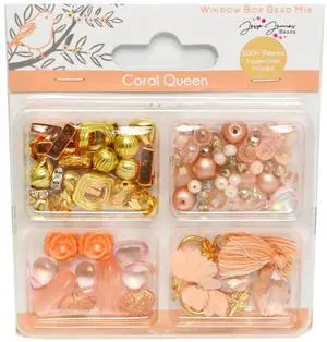 Jesse James Beads Window Box - Coral Queen, 100 Premium Pieces for Teens & Adults Jesse James Beads Window Box - Coral Queen, 100 Premium Pieces for Teens & Adults