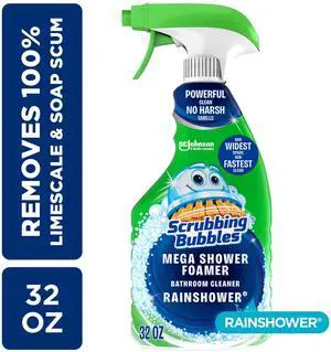 Scrubbing Bubbles Bathroom Shower & Tub Cleaner Mega Shower Foamer Spray, Rainshower, 32 oz Scrubbing Bubbles Bathroom Shower & Tub Cleaner Mega Shower Foamer Spray, Rainshower, 32 oz