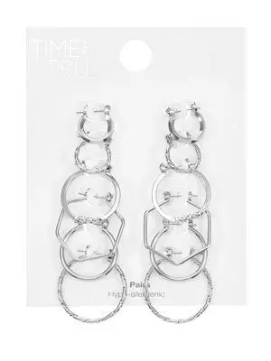 Time And Tru Essentials Multi Ear Silver Hoop Earrings, 6 Pack Time And Tru Essentials Multi Ear Silver Hoop Earrings, 6 Pack