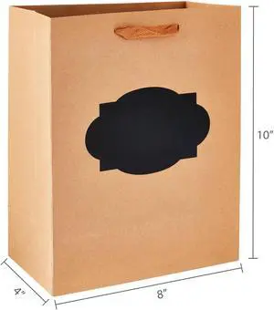 Hello Hobby Kraft Gift Bags with Chalk Label, 8" x 10", 13 Large Favor Bags Hello Hobby Kraft Gift Bags with Chalk Label, 8" x 10", 13 Large Favor Bags