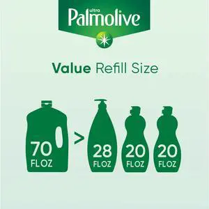 Palmolive Ultra Strength Liquid Dish Soap, Grease Cutting, 70 fl oz EZ-Pour Refill Bottle Palmolive Ultra Strength Liquid Dish Soap, Grease Cutting, 70 fl oz EZ-Pour Refill Bottle