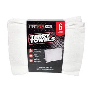 Stout Stuff Cotton Cleaning Terry Towels, 6 Pack Stout Stuff Cotton Cleaning Terry Towels, 6 Pack