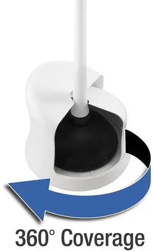 Mainstays Twister Toilet Plunger with Storage Caddy, White Mainstays Twister Toilet Plunger with Storage Caddy, White