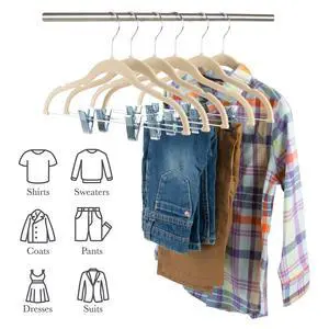 Simplify Kid's Plastic, Fabric, Metal Clothing Hangers with Clips, 6 Pack Simplify Kid's Plastic, Fabric, Metal Clothing Hangers with Clips, 6 Pack