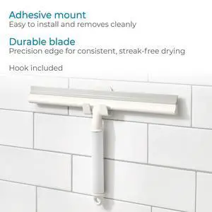 iDesign Shower Squeegee with Adhesive Hook Orleans Collection - Coconut/White iDesign Shower Squeegee with Adhesive Hook Orleans Collection - Coconut/White