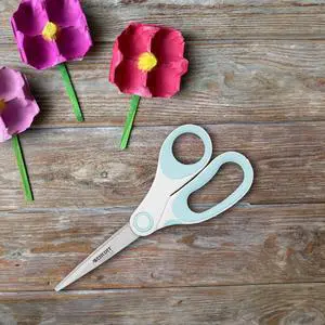 Westcott 8 Inch Carbo Titanium Non-Stick Craft Scissors White Blue Westcott 8 Inch Carbo Titanium Non-Stick Craft Scissors White Blue