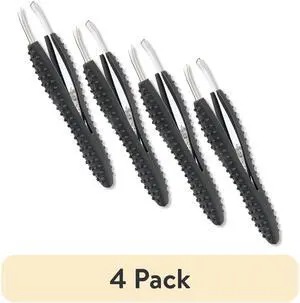 (4 pack) Equate Stainless Steel Easy-Grip Slant-Tip Tweezers, 1 Count (4 pack) Equate Stainless Steel Easy-Grip Slant-Tip Tweezers, 1 Count