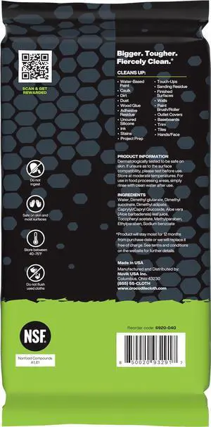 Crocodile Cloth Paint DIY, Mega-Sized Wet Cleaning Cloths, 40 Count, 15x10 inches Crocodile Cloth Paint DIY, Mega-Sized Wet Cleaning Cloths, 40 Count, 15x10 inches