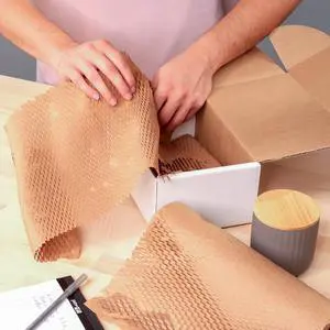Pen+Gear 12 in. x 75 ft. Honeycomb Packing Paper & Cushioning Wrap, Perforated, Kraft, 1 Roll Pen+Gear 12 in. x 75 ft. Honeycomb Packing Paper & Cushioning Wrap, Perforated, Kraft, 1 Roll