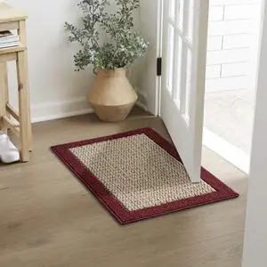 Mainstays Farmhouse Faux Sisal Olefin Red Border Indoor Accent Rug, 1'8"x2'6" Mainstays Farmhouse Faux Sisal Olefin Red Border Indoor Accent Rug, 1'8"x2'6"