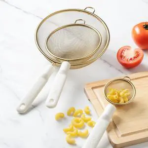 Cook with Color Stainless Steel Kitchen Skimmer Set, Three Piece Cook with Color Stainless Steel Kitchen Skimmer Set, Three Piece