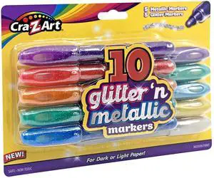 Cra-Z-Art Glitter and Metallic Art Marker Set, 5 glitter and 5 metallic Cra-Z-Art Glitter and Metallic Art Marker Set, 5 glitter and 5 metallic