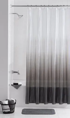 Mainstays Eco-friendly Waterproof Recycled PEVA Dip Dye Black Ombre Shower Curtain Set with Hooks - 12 Hooks Mainstays Eco-friendly Waterproof Recycled PEVA Dip Dye Black Ombre Shower Curtain Set with Hooks - 12 Hooks