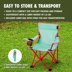 Ozark Trail Kids Camping Chair with Cupholder, Green Ozark Trail Kids Camping Chair with Cupholder, Green