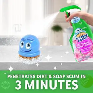 Scrubbing Bubbles Disinfectant Bathroom Shower & Tub Cleaner Grime Fighter Spray, Floral Fusion, 32 oz Scrubbing Bubbles Disinfectant Bathroom Shower & Tub Cleaner Grime Fighter Spray, Floral Fusion, 32 oz
