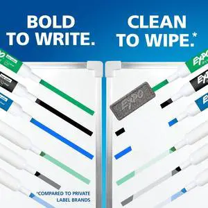 EXPO Low Odor Dry Erase Markers, Fine Tip, Black, 4 Count EXPO Low Odor Dry Erase Markers, Fine Tip, Black, 4 Count