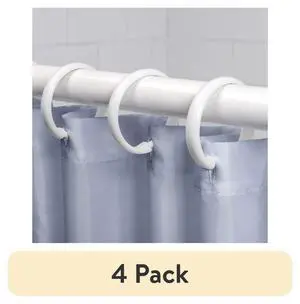 (4 pack) Mainstays White Plastic Durable O-Shaped Shower Curtain Ring Hooks, 12 Count (4 pack) Mainstays White Plastic Durable O-Shaped Shower Curtain Ring Hooks, 12 Count