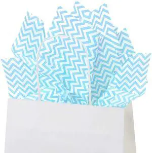 Light Blue Chevron Tissue Paper, 15"x20", 100 ct Light Blue Chevron Tissue Paper, 15"x20", 100 ct