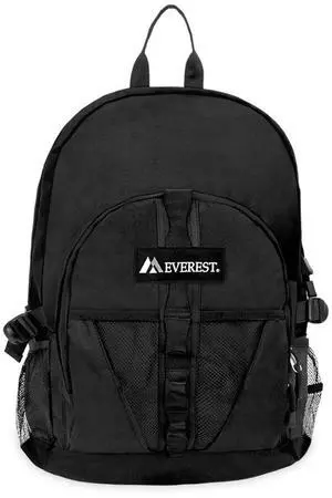 Everest Unisex Backpack with Dual Mesh Pocket 19", Black Everest Unisex Backpack with Dual Mesh Pocket 19", Black