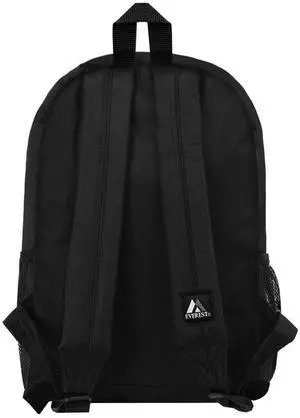 Everest Unisex Casual Backpack with Side Mesh Pocket, Black Everest Unisex Casual Backpack with Side Mesh Pocket, Black