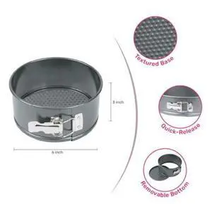 Mainstays 6" Round Nonstick Carbon Steel Springform Cake Pan, Gray Mainstays 6" Round Nonstick Carbon Steel Springform Cake Pan, Gray