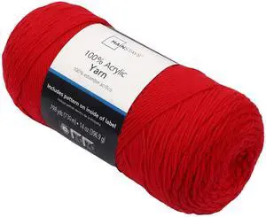 Mainstays Medium Acrylic Red Yarn, 14 Oz 798 Yards Mainstays Medium Acrylic Red Yarn, 14 Oz 798 Yards