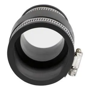 2 in. x 1-1/2 in. PVC Flexible Reducing Coupling with Stainless Steel clamps 2 in. x 1-1/2 in. PVC Flexible Reducing Coupling with Stainless Steel clamps