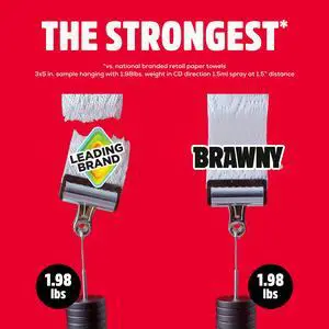 Brawny Tear-A-Square 3-Ply Paper Towels, 2 Triple Rolls, 114 Sheets per Roll Brawny Tear-A-Square 3-Ply Paper Towels, 2 Triple Rolls, 114 Sheets per Roll