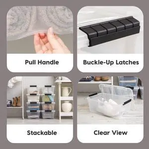 IRIS 12.95 Qt. Plastic Storage Bin with Lid, Stackable Storage Containers, Tote IRIS 12.95 Qt. Plastic Storage Bin with Lid, Stackable Storage Containers, Tote