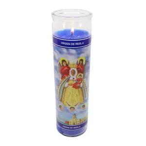 (4 pack) MagicLight Religious Candles 9.6 oz - Glass Jar, Unscented, Vir Of Regla Blu (4 pack) MagicLight Religious Candles 9.6 oz - Glass Jar, Unscented, Vir Of Regla Blu