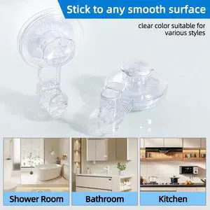 MAINSTAYS POWERFUL REMOVABLE AND REUSABLE VACUUM SUCTION CUP HOOKS-2 PACK, CLEAR MAINSTAYS POWERFUL REMOVABLE AND REUSABLE VACUUM SUCTION CUP HOOKS-2 PACK, CLEAR