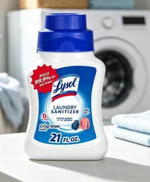 Lysol Laundry Sanitizer Additive, Sanitizing Liquid for Clothes and Linens, Crisp Linen, 21 oz Lysol Laundry Sanitizer Additive, Sanitizing Liquid for Clothes and Linens, Crisp Linen, 21 oz