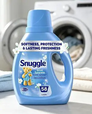 Snuggle Liquid Fabric Softener, Cuddle-Up Fresh Blue Sparkle, 39.4 oz, 58 Loads Snuggle Liquid Fabric Softener, Cuddle-Up Fresh Blue Sparkle, 39.4 oz, 58 Loads
