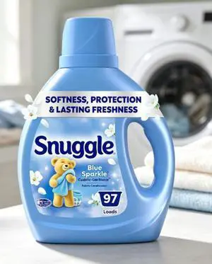 Snuggle Liquid Fabric Softener, Cuddle-Up Fresh Blue Sparkle, 66 oz, 97 Loads Snuggle Liquid Fabric Softener, Cuddle-Up Fresh Blue Sparkle, 66 oz, 97 Loads