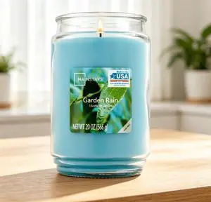 Mainstays Garden Rain Single-Wick Scented Glass Jar Candle, 20 oz Mainstays Garden Rain Single-Wick Scented Glass Jar Candle, 20 oz