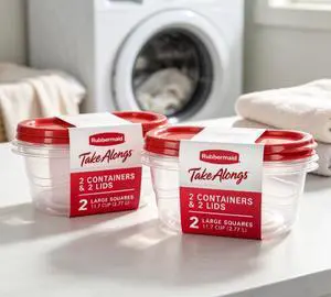Rubbermaid TakeAlongs 11.7 Cup Food Storage Containers, Set of 2, Red Rubbermaid TakeAlongs 11.7 Cup Food Storage Containers, Set of 2, Red